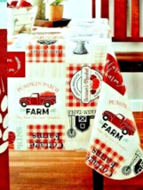Vintage Farm Truck Tablecloth Farmhouse Harvest PEVA Patchwork Vinyl 60 ... - £11.73 GBP