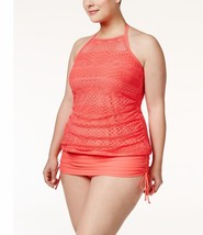  NEW Island Escape Coral Sky Rincon High Neck Crochet Tankini Top Plus 24W - £17.40 GBP