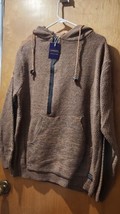ALRRGPB Woollen Men&#39;s Hooded Pullover Sweatshirt - Coffee Brown Size Med... - £14.12 GBP