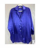 Victoria&#39;s Secret Satin Long Sleeve Sleep Shirt Gold Label Purple Vintag... - €21,36 EUR