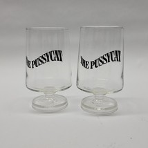 Gentleman&#39;s Club Bar The Pussycat Pedestal Glass Ltd Promo USA Vintage C... - $13.86