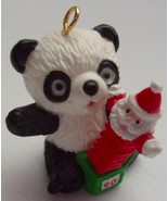 Hallmark 1990 Minature Panda’s Surprise Santa Jack-N-A-Box Ornament No Box - $6.84 CAD