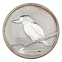 2007 Australia Silver 1oz Kookaburra (BU Condition) KM# 889 - $191.35 CAD