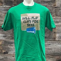 Will Flip Cups For Beer Novelty Mens T-Shirt L - £11.23 GBP