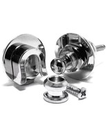 Schaller Style Guitar Strap Locks Buttons 2PCS Round Head Chrome Straplocks - $13.67 CAD