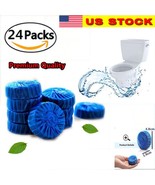 24 Automatic Bleach Toilet Bowl Cleaner Stain Remover Blue Tab-Tablet Fl... - $16.82