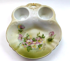 Vintage Nippon Divided Dish &amp; creamer Floral Cherry Blossom porcelain - £15.84 GBP