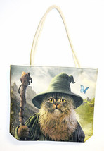 CatDalf Cat Gandalf Wizard 3281 Shopping Tote Bag 17 x 15 inches Rope Ha... - $19.79