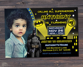 Batman Photo Birthday Party Invitation - £7.14 GBP