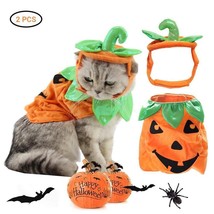 Pet Pumpkin Leaf Costume - Creative Halloween Cat Cosplay Clothing - £13.59 GBP