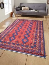 8 x 10 ft. Hand Knotted Afghan Wool &amp; Silk Rectangle Area Rug, Multicolor -  - £549.91 GBP