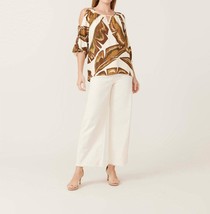 Zinzane Banana Leaf Peasant Top Off White - $23.00