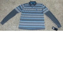 Boys Shirt Polo Henley Long Sleeve Street Rules Collared Gray Striped-size 18 - £7.78 GBP