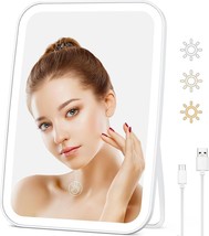 Makeup Mirror with Lights,8.6&quot;x6.1&quot; Rechargeable Travel Vanity Mirror with Stand - £14.68 GBP