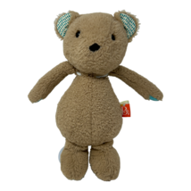 B SOFTIES Brown Beige Plush Teddy Bear Turquoise Ears Paws Feet Dots 2021 Battat - £6.96 GBP