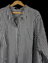 Ellos Gingham Check Shirt Blouse Top Size 28 3X Black White Country Cott... - $46.53