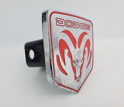 Dodge Ram Chrome plated Hitch cover Red Paint preowned has some corrosion - $15.83