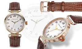 NEW Jeanneret 14057 Theodora Collection Brown/Tan Ladies Casual Leather Watch - £12.31 GBP