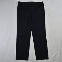 Black Saks Fifth Avenue 10 Cuffed Ankle Slim Trouser Womens Dress Pants - £11.00 GBP