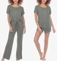 Honeydew Women&#39;s Size Medium, 3-PC Pajama Set, Olive Green, Customer Return - £15.73 GBP
