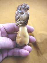 TNE-LEO-426A) Leopard Wild TAGUA NUT palm Figurine love leopards big cat - $32.63