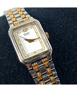 Seiko Women&#39;s watch V401-5129 Two Tone silver gold rectangle bracelet dress - $45.00