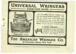 1902 Universal Wringers Antique Print Ad Horse Shoe Brand The American Wringer - £10.03 GBP