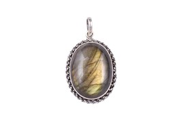 Sterling Silver Pendant Necklace Natural Labradorite PS-1314 - £45.60 GBP