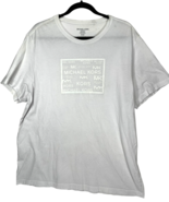 Michael Kors Designer Logo T Shirt Men&#39;s 2XL Short Sleeve White Raised G... - $505.86 MXN