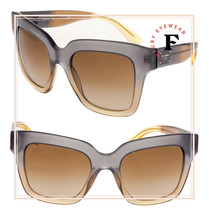 DOLCE &amp; GABBANA LOGO Plaque Caramel Grey 4286 Square Sunglasses DG4286S ... - $175.97