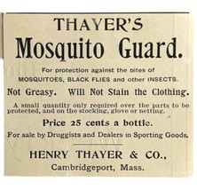 Thayer&#39;s Mosquito Guard Medical 1894 Advertisement Victorian Medical ADB... - $9.99