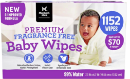 Member&#39;s Mark Premium Fragrance-Free Baby Wipes [1152 ct.] - $35.89