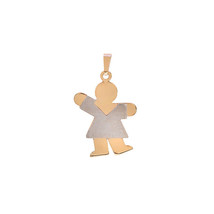 14K Two Tone Gold Girl Charm - £93.36 GBP