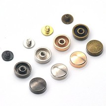 Bluemoona 20 sets - 10mm 3/8&quot; Alloy Flat Round Head Rivet Button Studs Screw Bag - £5.51 GBP