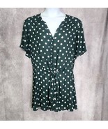 Torrid Womens Top Sz 6 Retro Polka Dot Tie Front Office Siren Pretty Wom... - $474.79 MXN