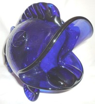 Vintage Murano Glass Cobalt Blue Handblown Fish Figurine Vase Cigar Ashtray - £28.02 GBP