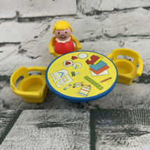Vintage Fisher Price Little People Replacement Nursery School Table Chairs - £13.96 GBP
