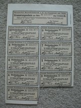 Unique Sheet of Vintage 1923 Germany Deutsche Handelsbank Bond Certificates - £17.81 GBP
