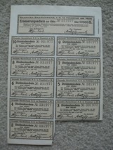 Unique Sheet of Vintage 1923 Germany Deutsche Handelsbank Bond Certificates - £17.81 GBP