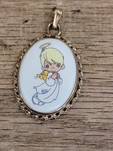 Rare 1991 14K Gf Precious Moments My Guardian Angel Bisque Pendant - $99.00