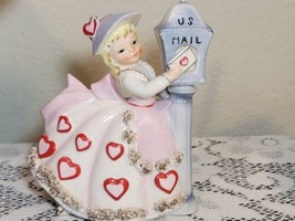 Vintage RELPO Valentine Planter Lady Hearts Mailbox 7&#39; - $391.05
