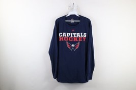 Vtg Majestic Mens 2XL Spell Out Washington Capitals Hockey Long Sleeve T-Shirt - £25.86 GBP