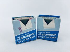 Vintage Shachihata Xstamper "Paid" &amp; “Copy”Pre-Inked Title Re-Inkable St... - $12.00