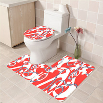3Pcs/set Boozecruise Lilly Bathroom Toliet Mat Set Anti Slip Bath Floor ... - $33.29+