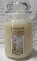 Yankee Candle Large Jar Candle 110-150 hrs 22 oz SOFT WOOL &amp; AMBER - £30.77 GBP