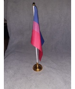 14x21cm 5.5x8.25 inch Bisexual Pride Desk Flag With Stand - £6.25 GBP