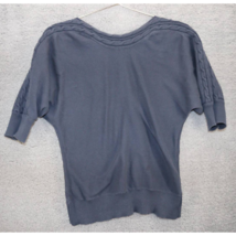 Pacific Heights Womens Knit Top Blue Short Sleeve Jewel Neck Shirt Petit... - £8.89 GBP