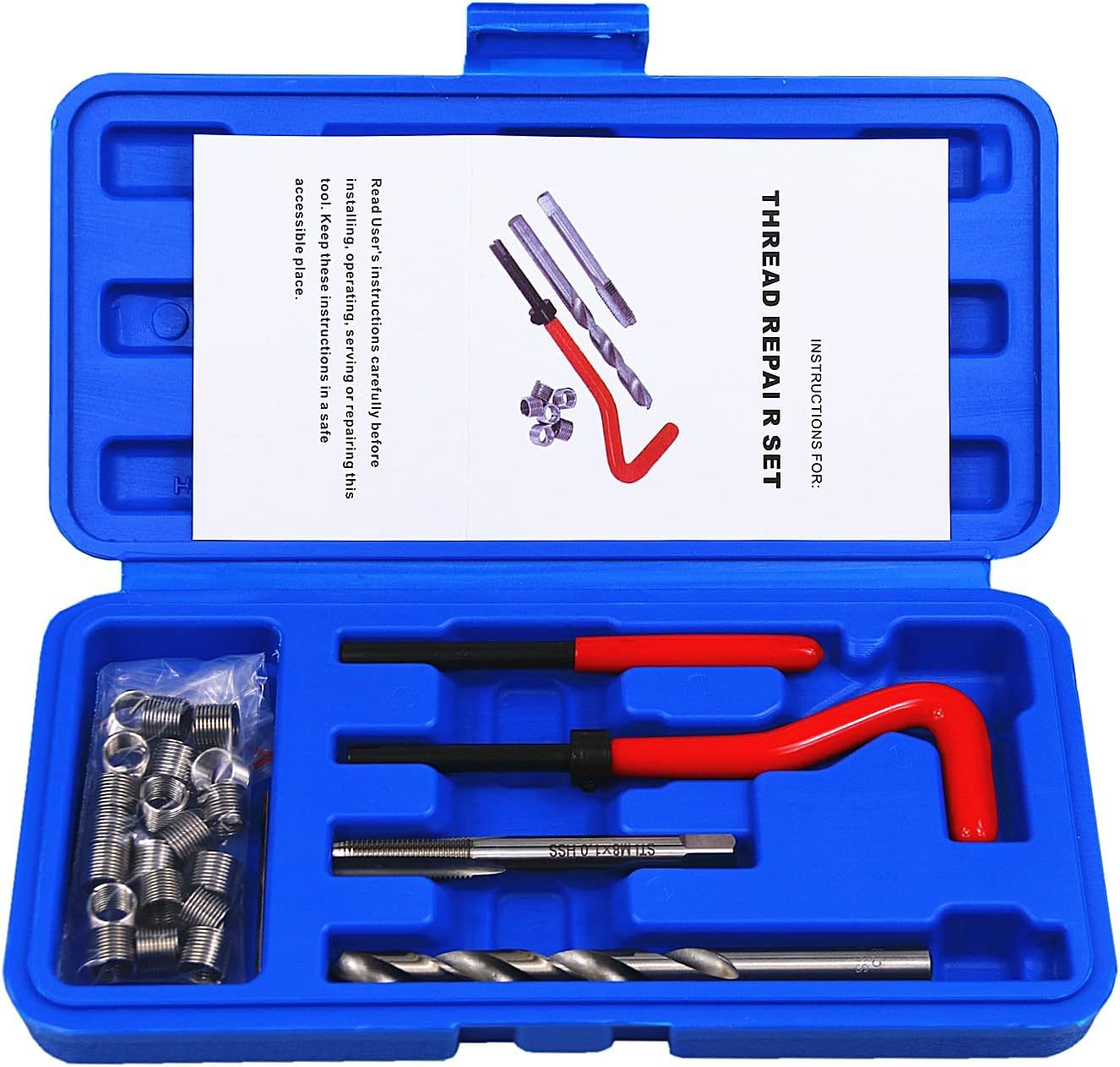25pcs Thread Repair Kit M8 x 1.0mm Metric Thread Repair Insert Kit Compa... - £29.88 GBP