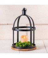 New Wrought Iron Lantern with Wood Base - $89.99