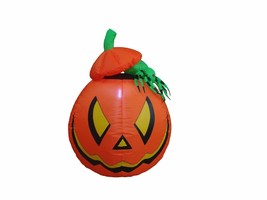 USED Halloween Inflatable Pumpkin Jack-O-Lanterns with Spider Garden Decoration  - £28.06 GBP
